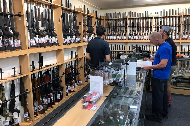 Firearms and accessories are seen on display at Gun City gunshop in Christchurch, New Zealand. Reuters