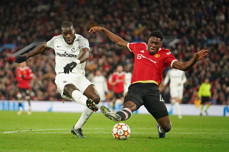 SUB: Teden Mengi – 7. On for Shaw after an hour. Went as left-back and recovered to make a key block after 71 after slipping. Defended well. AP Photo