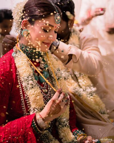 Nayanthara and Vinesh Shivan on their wedding day. Photo: Instagram / wikkiofficial