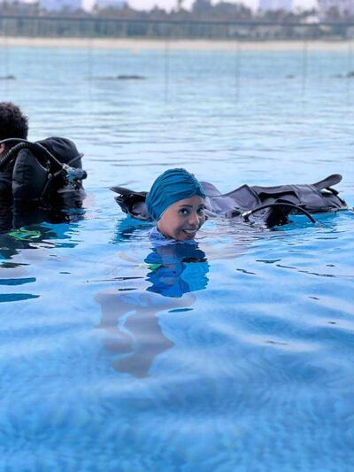 Maj Atiqa Al Dhaheri faced her fear and learned to scuba dive. Photo: Maj Atiqa Al Dhaheri