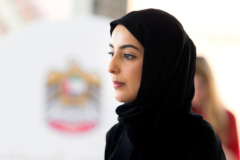 SHARJAH, UNITED ARAB EMIRATES, AUGUST 11, 2016.

Shamma Al Mazrui, Minister of State for Youth Affairs and head of the UAE Youth Council.

The Ministry of Climate Change and Environment hosted a Youth Circle today, under the title ÒClimate Change and Sustainability is Our Shared ResponsibilityÓ.

The event is part of the Youth Circles initiative launched by His Highness Sheikh Mohammed Bin Rashid Al Maktoum, Vice President and Prime Minister of the UAE and Ruler of Dubai, and aims to integrate the youth in the UAEÕs development process by communicating with them and listening to their thoughts in finding solutions to various challenges.

The Youth Circle, which was held at the Mleiha Archaeological Centre in Sharjah, was hosted by the Sharjah Investment and Development Authority. 

Photo: Reem Mohammed / The National  (Reporter: Thaer Zriqat / Section: NA) ID 51663 *** Local Caption ***  RM_20160811_YOUTH_003.JPG