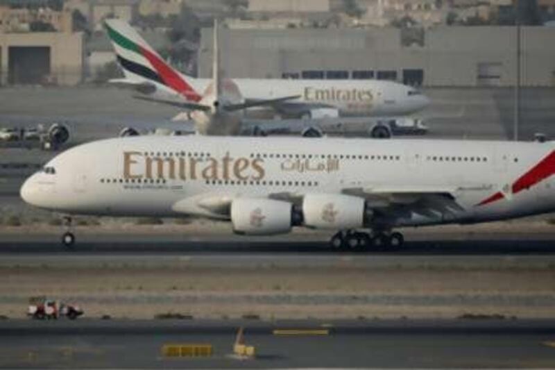 Emirates airline takes delivery of its fourth superjumbo on Dec 30 2008.