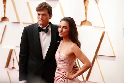 Ashton Kutcher and Mila Kunis at the 2022 Academy Awards. EPA