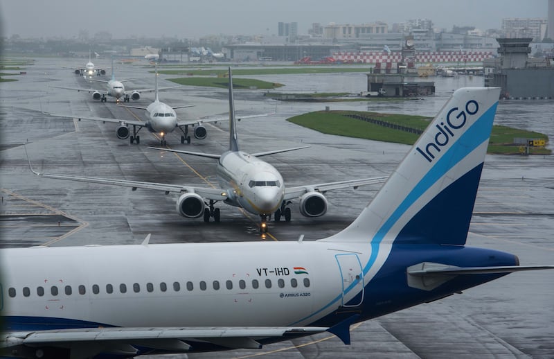 India's airlines handled about 200 million passengers to the end of March as the sector continues to recover from the coronavirus pandemic. Getty Images