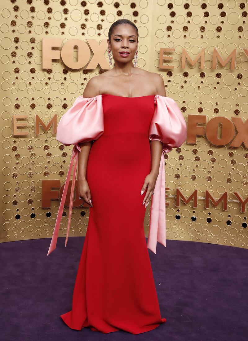 Susan Kelechi Watson in Badgley Mischka. EPA