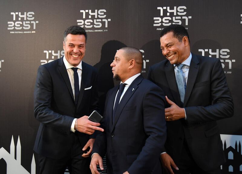 Julio Cesar, Roberto Carlos and Gilberto Silva attend The Best FIFA Football Awards 2019. Getty Images