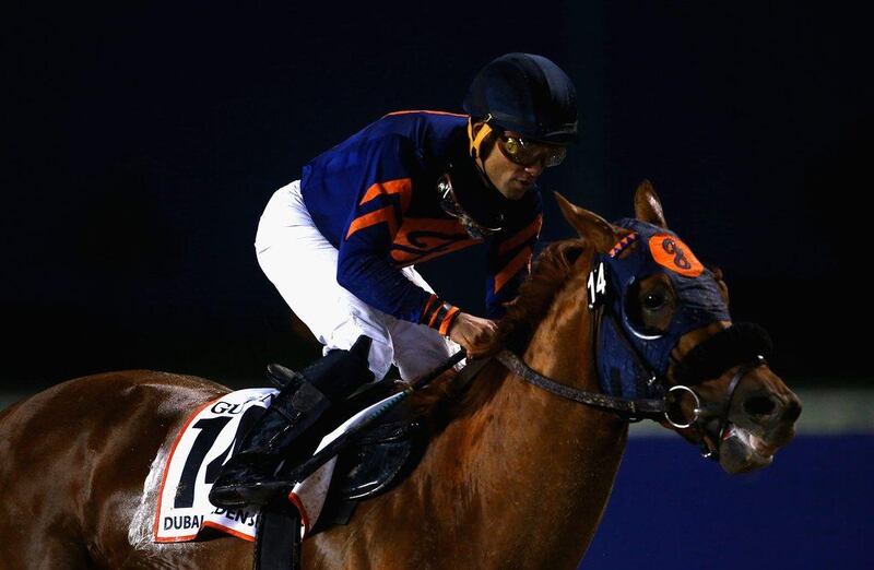 Joel Rosario riding Mind Your Biscuits wins the Dubai Golden Shaheen. Francois Nel / Getty Images