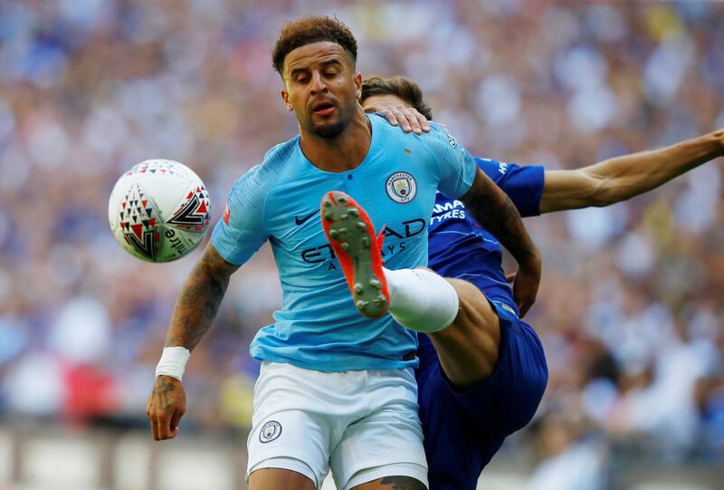 Soccer Football - FA Community Shield - Manchester City v Chelsea - Wembley Stadium, London, Britain - August 5, 2018  Manchester CityÕs Kyle Walker in action   REUTERS/Phil Noble