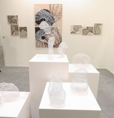 Emirati artist Alia Hussain Lootah’s delicate but substantial sculptures  from Aisha Alabbar Gallery. Chris Whiteoak / The National