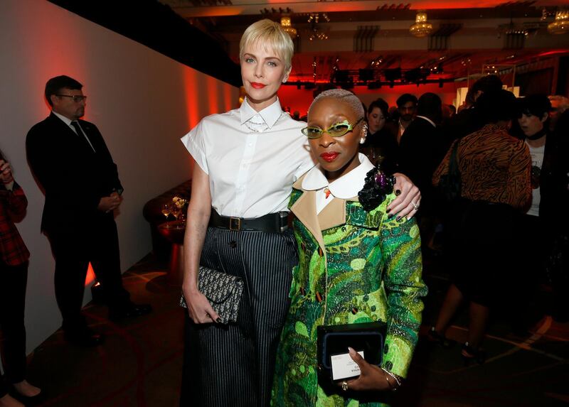 Charlize Theron and Cynthia Erivo. AP