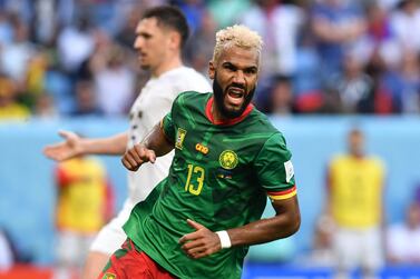 Soccer Football - FIFA World Cup Qatar 2022 - Group G - Cameroon v Serbia - Al Janoub Stadium, Al Wakrah, Qatar - November 28, 2022 Cameroon's Eric Maxim Choupo-Moting celebrates scoring their third goal REUTERS / Jennifer Lorenzini