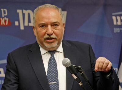 (FILES) In this file photo taken on November 20, 2019 Yisrael Beitenu's party head Avigdor Lieberman delivers a statement to the press on November 20, 2019 in Jerusalem as the deadline for Iserael's opposition to form Israeli government ends. A coalition government or new elections? Israeli Prime Minister Benjamin Netanyahu and rival Benny Gantz traded blame over faltering talks Wednesday ahead of a midnight deadline. Former military general Gantz has until 11:59 pm (2159 GMT) to cut a coalition deal, or the country will edge closer to holding a third round of elections in a year.
 / AFP / MENAHEM KAHANA
