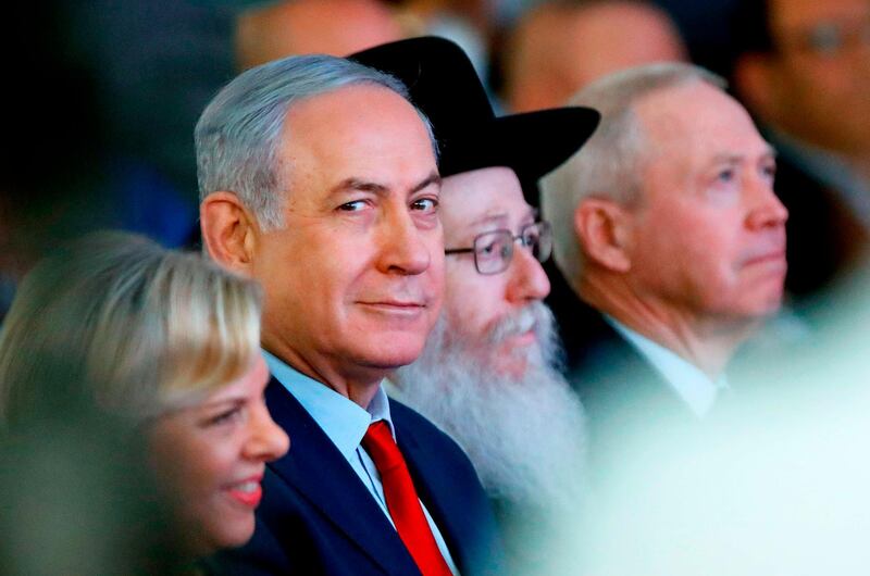 Israeli Prime Minister Benjamin Netanyahu attends an inauguration ceremony for a new emergency room at the Barzilai Hospital in the Israeli coastal city of Ashkelon on February 20, 2018. / AFP PHOTO / JACK GUEZ