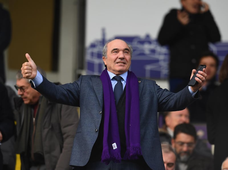 FLORENCE, ITALY - JANUARY 15:  President ACF Fiorentina Rocco Commisso reacts during Serie A match between ACF Fiorentina and Atalanta at Stadio Artemio Franchi on January 15, 2020 in Florence, Italy.  (Photo by Claudio Villa/Getty Images)