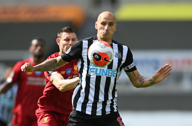 Jonjo Shelvey - 7: Excellent quick-free-kick over the top of the Liverpool defence to put Gayle through for his early goal. Always trying to make things happen and happy to do the dirty work when not in possession - which was the case for a vast majority of this game. Reuters