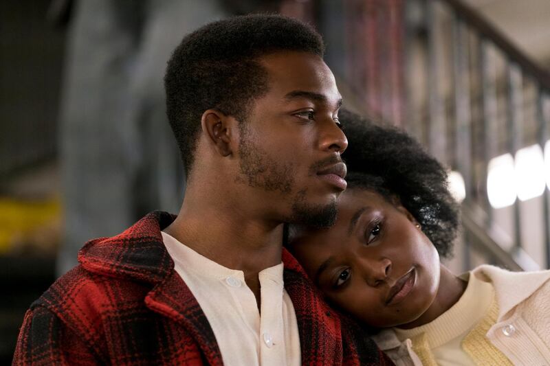 This image released by Annapurna Pictures shows Stephan James, left, and KiKi Layne in a scene from "If Beale Street Could Talk." On Thursday, Dec. 6, 2018, the film was nominated for a Golden Globe award for best motion picture drama. The 76th Golden Globe Awards will be held on Sunday, Jan. 6. (Tatum Mangus/Annapurna Pictures via AP)