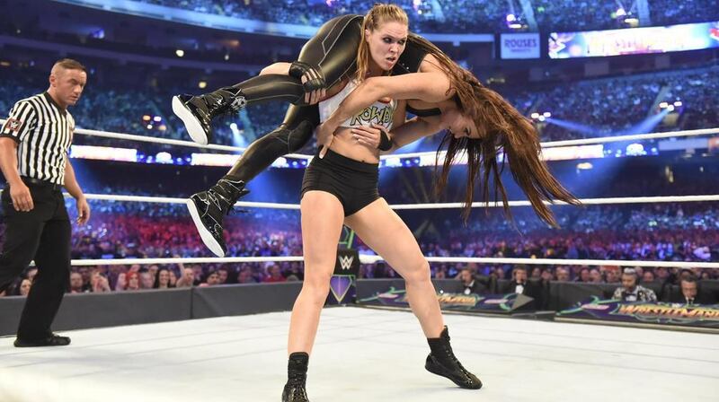 Ronda Rousey's microphone skills have come on strongly since she has arrived in the WWE. Image courtesy of WWE