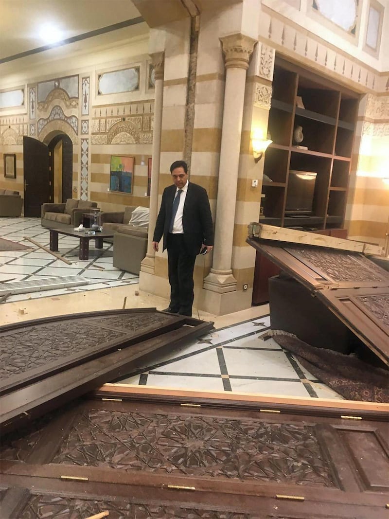 The explosion caused damage to Lebanon's PM Hassan Diab's office