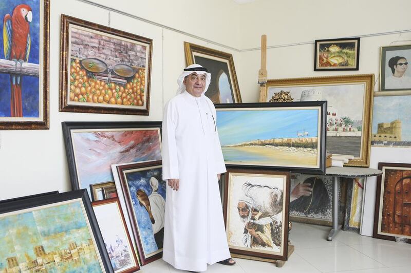 Ahmed Al Ansari, who has been painting since the age of 10, loves to add colour to his childhood memories. Sarah Dea / The National