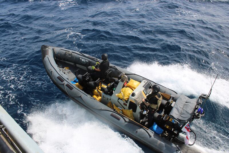 Specialist Royal Marines boarded the suspect vessel at dawn, uncovering 3.5 tonnes of drugs after tracking the ship
