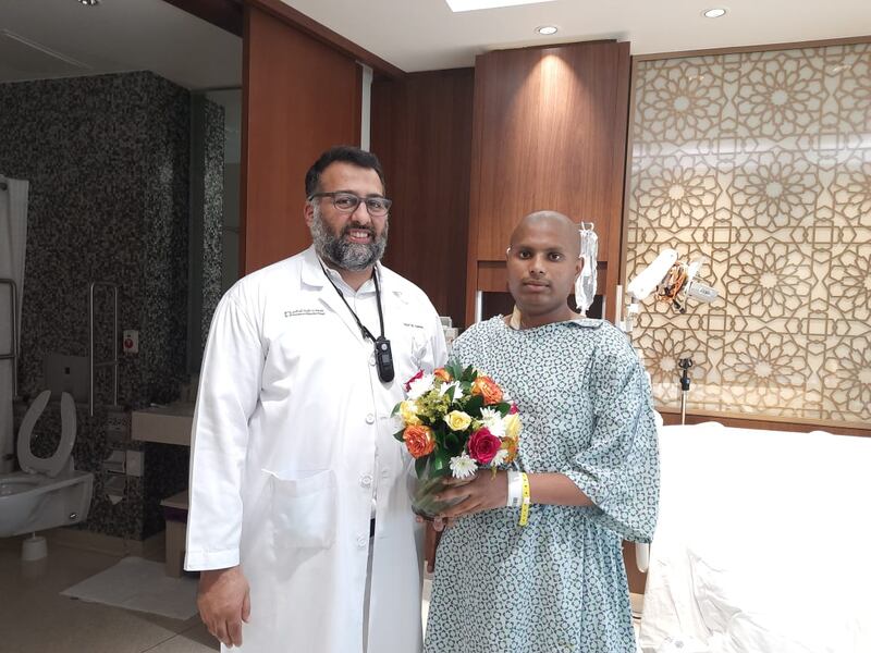 Rakshith Doreswamygowda and Dr Yasir Akmal at Cleveland Clinic Abu Dhabi.