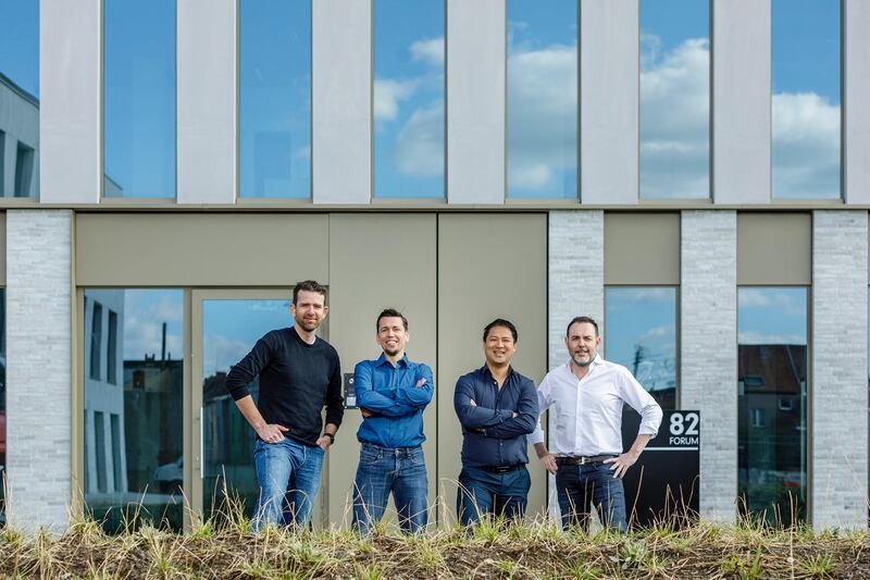 Zhong Xu (second from right), co-founder and chief executive of Deliverect, with other team members. Courtesy Deliverect