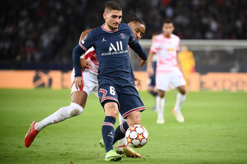 Marco Verratti - 8: Lovely ball to pick out Draxler in box early on but German couldn’t keep volley down. Midfield engine that suddenly came to life in second half with a series of magnificent blocks on Leipzig strikes around edge of PSG area. Outstanding for last 30 minutes. AFP