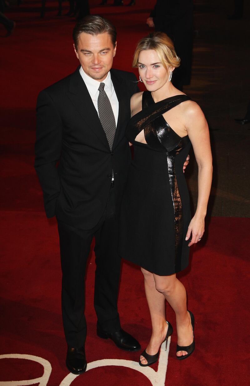 LONDON - JANUARY 18:  Leonardo DiCaprio and Kate Winslet arrive for the European Film Premiere of 'Revolutionary Road' at the Odeon Leicester Square on January 18, 2009 in London, England.  (Photo by Dan Kitwood/Getty Images)