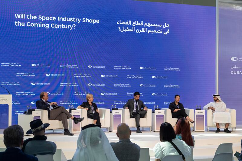 A session at the Dubai Future Forum discusses how only an existential crisis for humanity will lead to settlements on Mars. All photos: Antonie Robertson / The National

