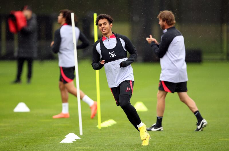 Liverpool's Fabio Carvalho at the AXA Training Centre. PA