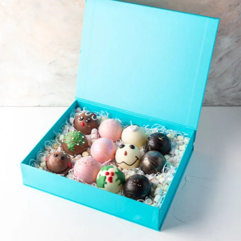 Christmas Hot Chocolate Bombs by Not Just Desserts, Dh204, Joi Gifts. Photo: Not Just Desserts