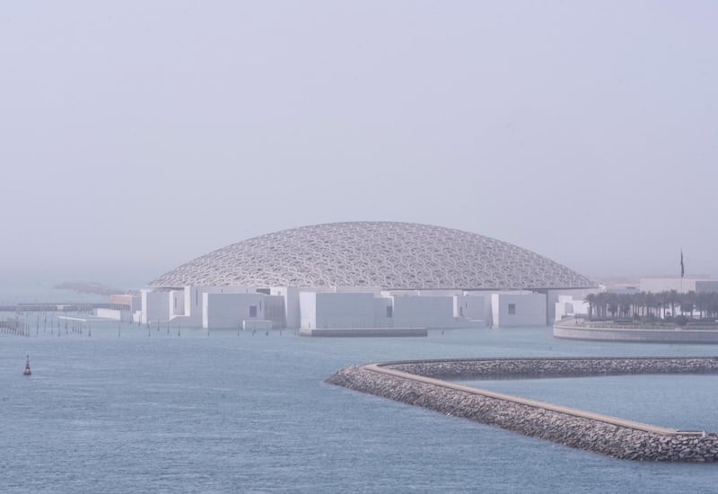 Hazy weather at Louvre, Abu Dhabi on June 15, 2021. Victor Besa / The National.