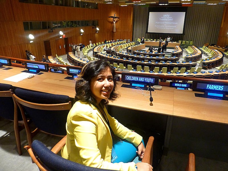 Kehkashan Basu at the UN headquarters in New York. 