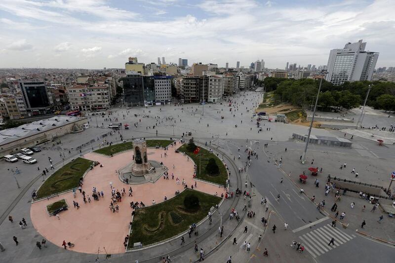 Taksim Square in Istanbul was at the centre of nationwide protests that began on May 31, 2013. Sedat Suna / EPA / May 30, 2014