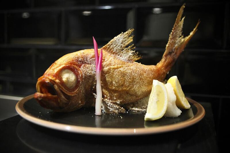 The Kinme-Dai dish. It is a Golden Eye snapper grilled whole in sea salt.  Lee Hoagland / The National