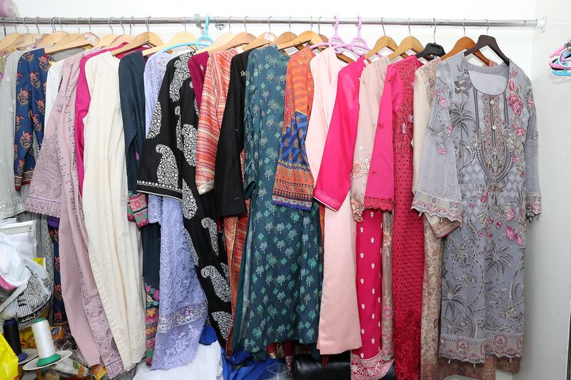 Ladies' clothes on display at Shafeeqah Fashions