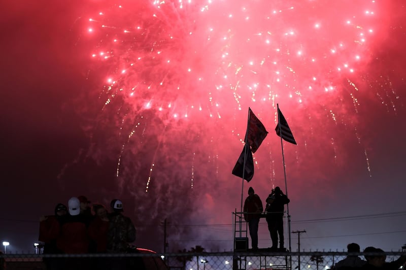 Fireworks after the race. AFP