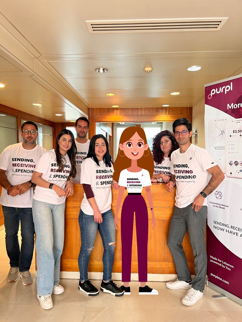 Karl Naim, co-founder and chief executive of Purpl, left, with team members. Photo: Purpl