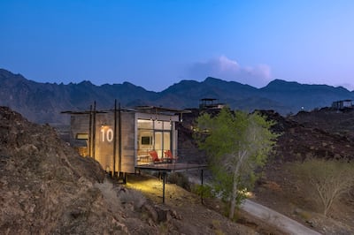 Damani Lodges offers luxury tents with views of the Hajar mountains. Photo: Visit Hatta