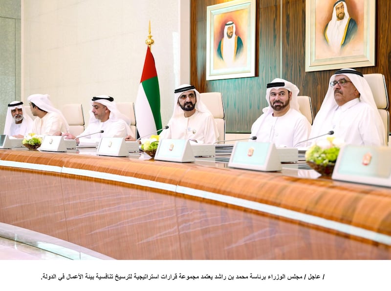 Sheikh Mohamed bin Rashid, Prime Minister and Ruler of Dubai, chairs a UAE Cabinet meeting. Wam