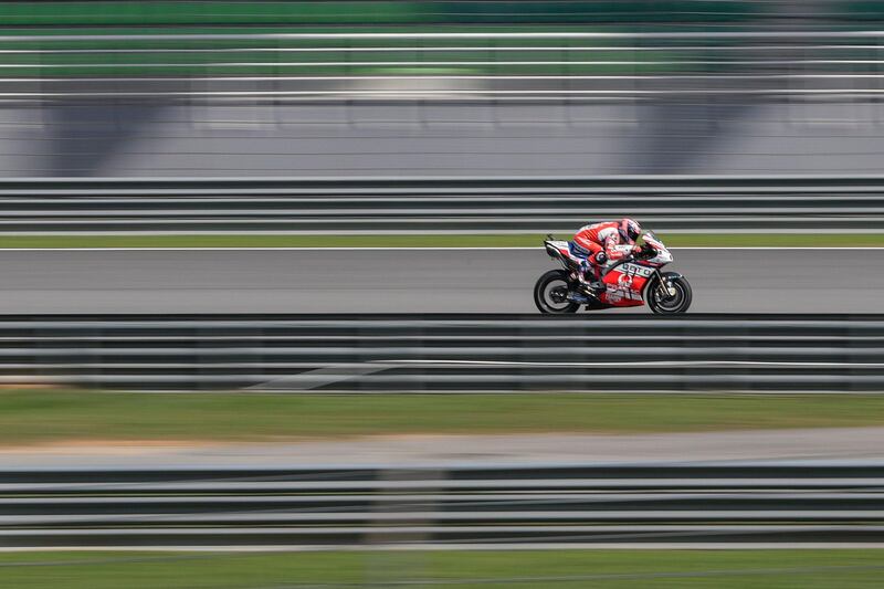 Italian MotoGP rider Danilo Petrucci of OCTO Pramac Racing in action during the third practice session for the 2017 Malaysia Motorcycling Grand Prix at Sepang International Circuit, Fazry Ismail / EPA