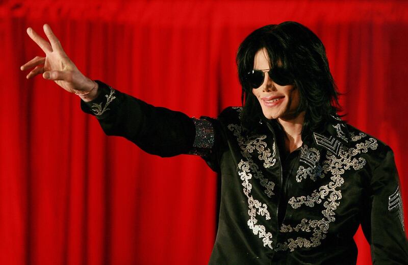 (FILES) In this file photo taken on March 05, 2009 US popstar Michael Jackson addresses a press conference at the O2 arena in London.  Louis Vuitton said on March 14, 2019 they were pulling Michael Jackson-themed clothes from a new collection in the wake of the "Leaving Neverland" documentary which revived claims that the singer sexually abused children. The brand's men's autumn winter collection, designed by the label's black American designer Virgil Abloh, was designed as a hommage to Jackson's "prodigious talent".
 / AFP / Carl DE SOUZA
