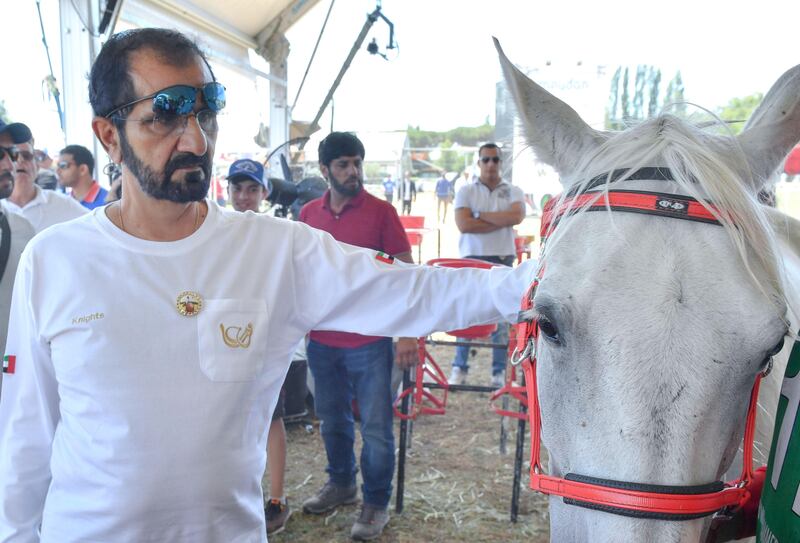 Sheikh Mohammed bin Rashid, Vice President and Ruler of Dubai, on Monday attends the final day of the Sheikh Mohammed bin Rashid Endurance Festival, held in Tuscany, Italy. Wam