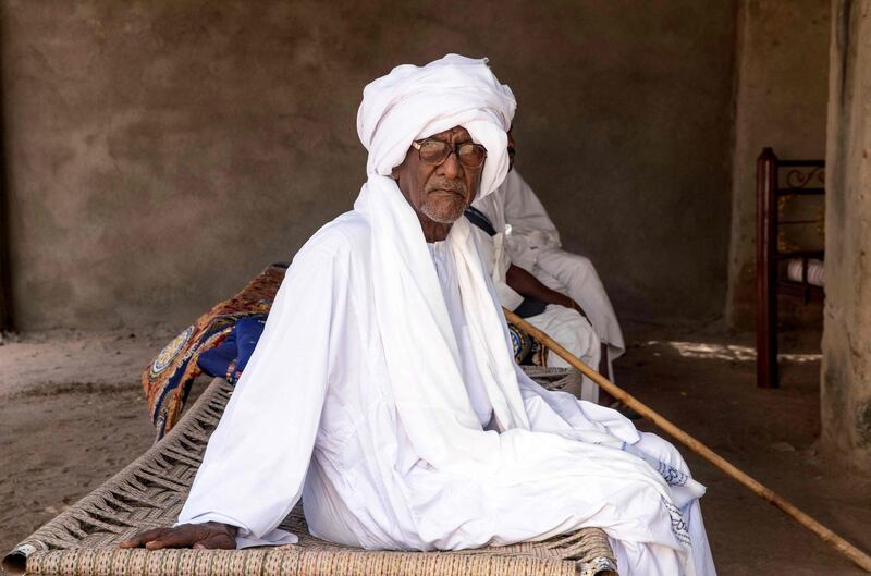 An elderly man is pictured at his home within the limits of Dinder National Park in Sudan. AFP