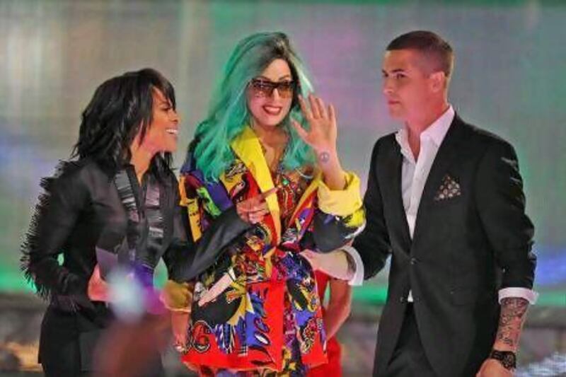 The choreographer Laurieann Gibson, left, with Lady Gaga and Jesse Giddings at last year's MuchMusic Video Awards in Toronto. Mike Cassese / Reuters