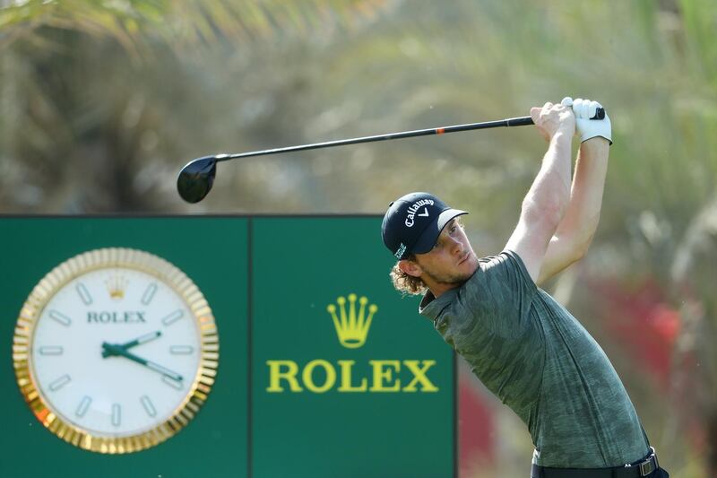 Thomas Pieters tees off at the ninth during his round of 69 that left him -10.