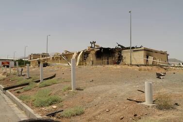 A view of a damage building after a fire broke out at Iran's Natanz Nuclear Facility, in Isfahan, Iran, July 2, 2020. Wana