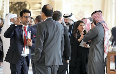 ABU DHABI , UNITED ARAB EMIRATES , February 12 – 2019 :- Delegates attending the Milken Institute MENA Summit 2019 held at The St. Regis Saadiyat Island Resort in Abu Dhabi.  ( Pawan Singh / The National ) For News/Business/Instagram