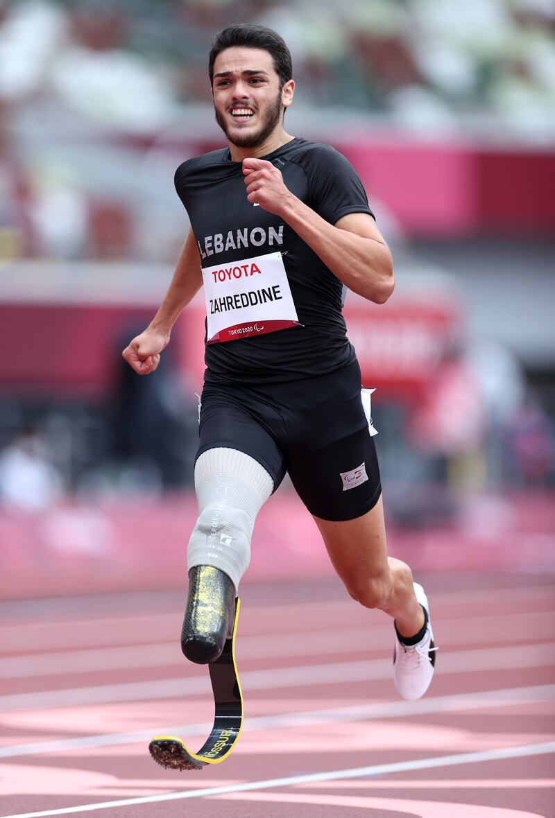 Arz Zahreddine of Team Lebanon competes in the Men's 200m - T64. Getty