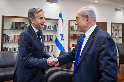 Mr Blinken met Israeli Prime Minister Benjamin Netanyahu on Tuesday. EPA